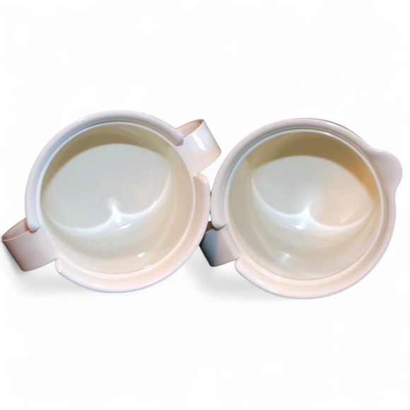 Vintage Tupperware Sugar Creamer Set 2310 2309 White Pink Lids 1980s USA Kitchen - Picture 2 of 6